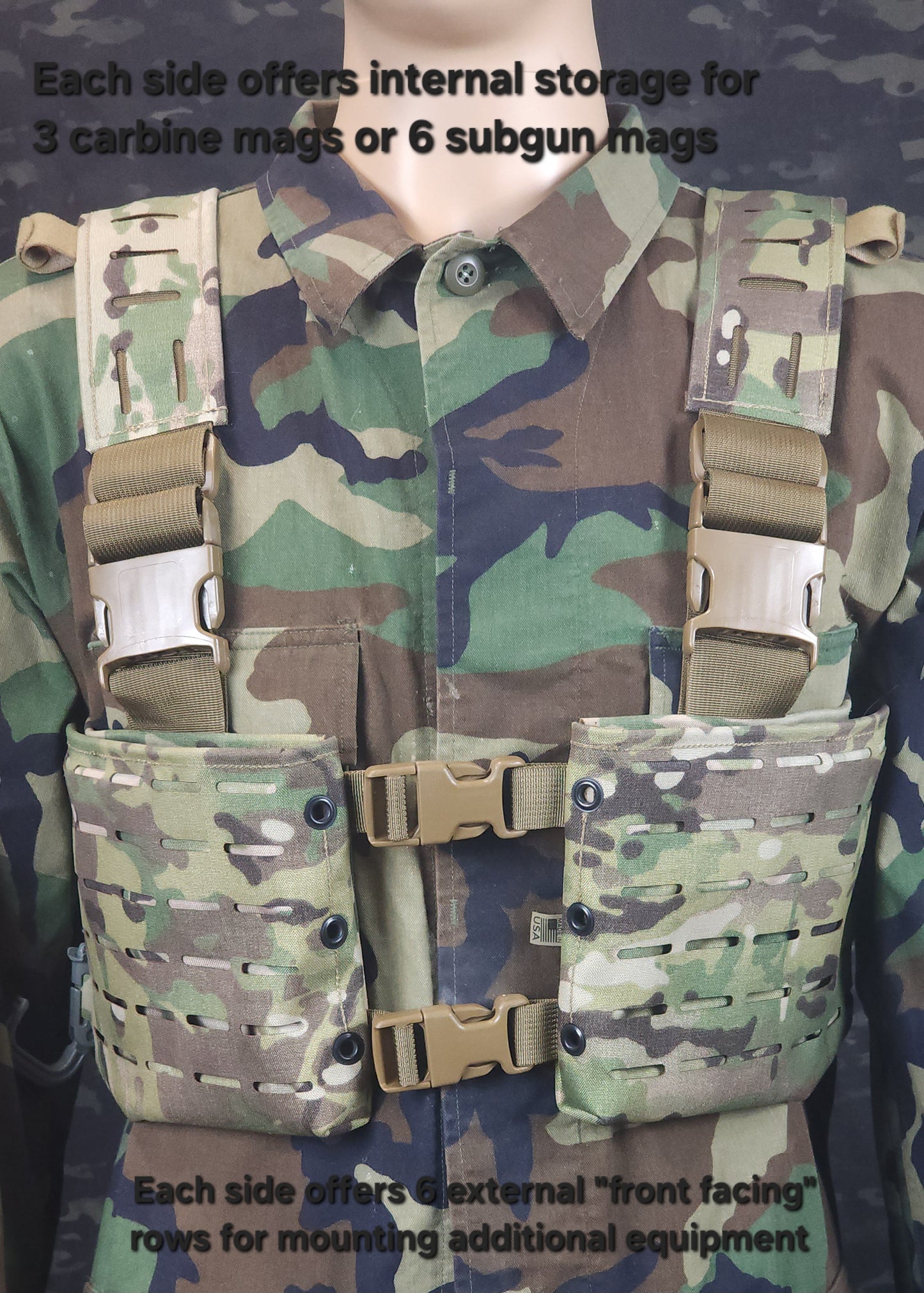 Split front tombstone chest rig